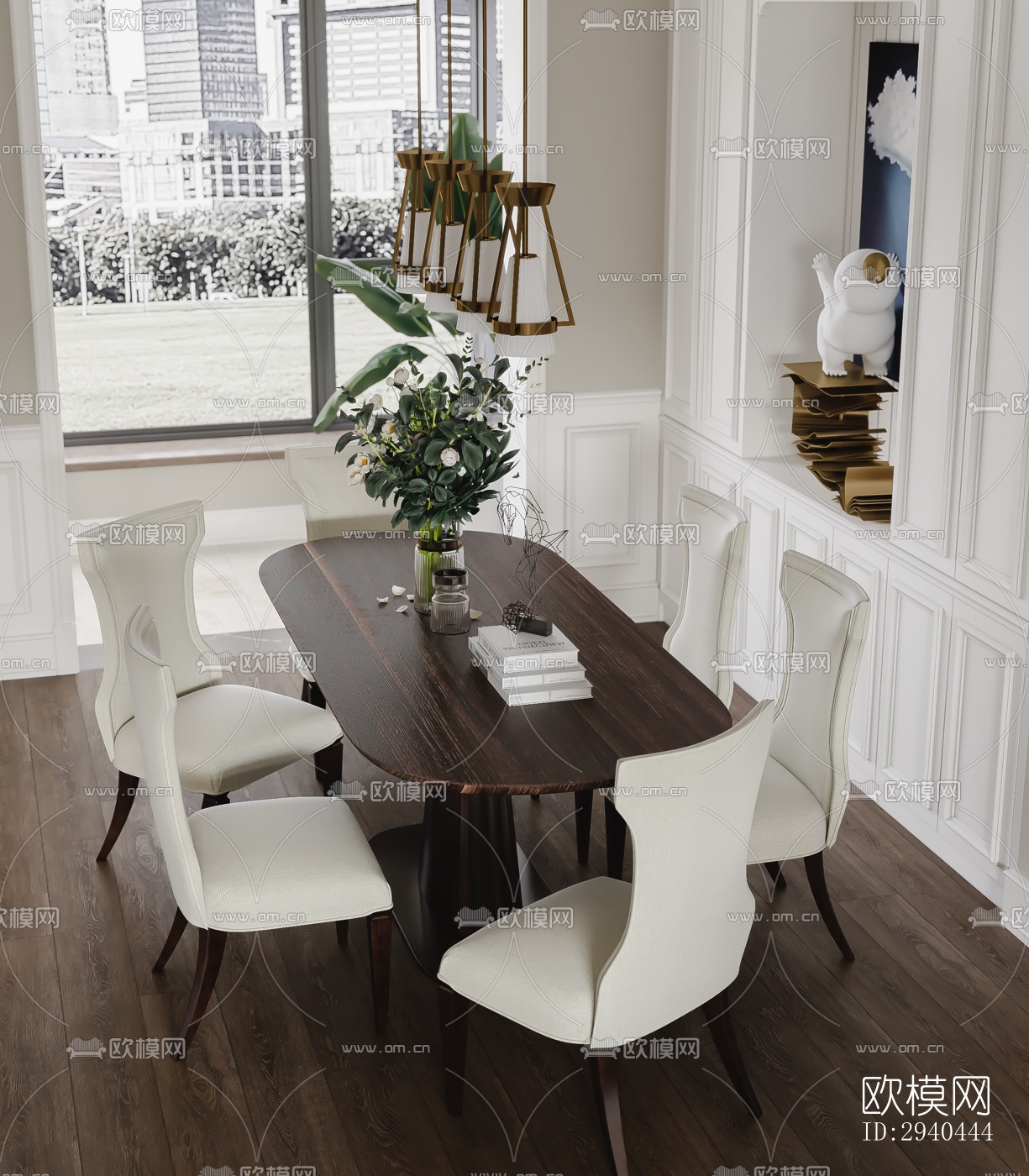 美式平层效果图下载（渲染图7）