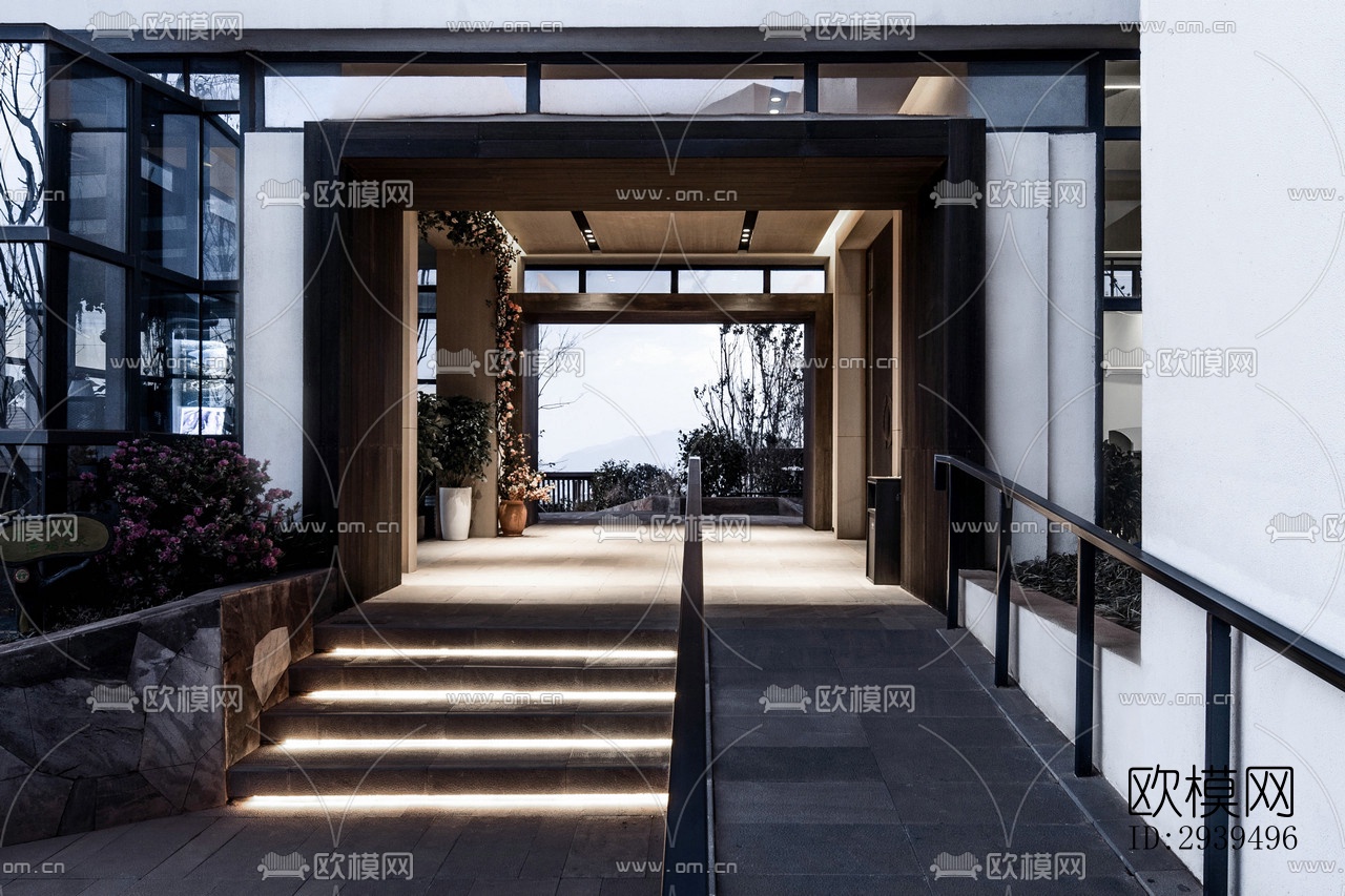 现代酒店民宿效果图下载（渲染图12）