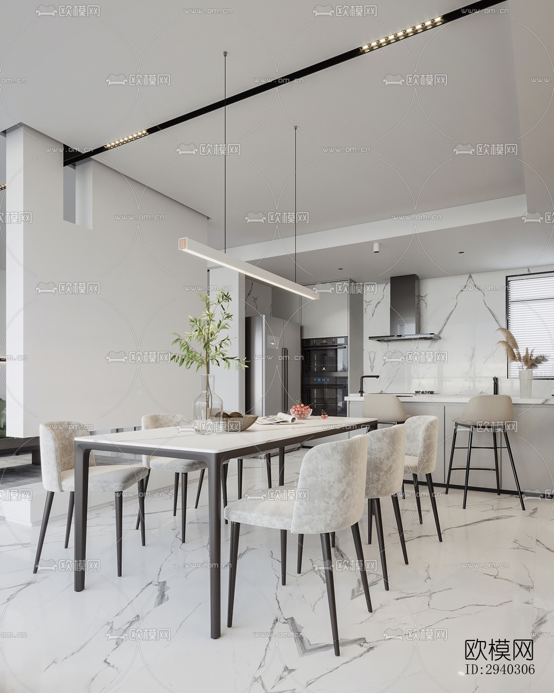 现代平层效果图下载（渲染图7）