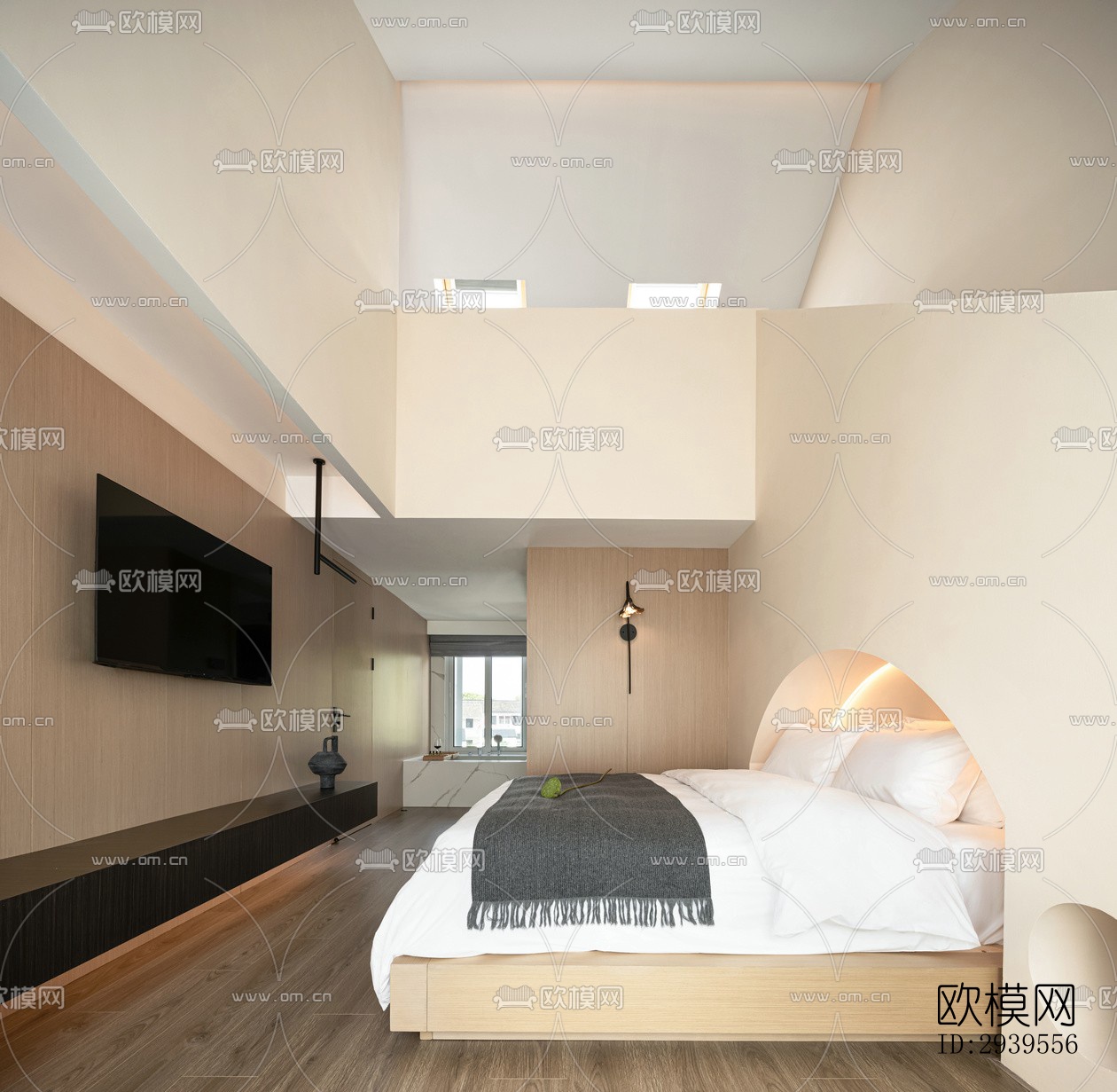 现代酒店民宿效果图下载（渲染图3）