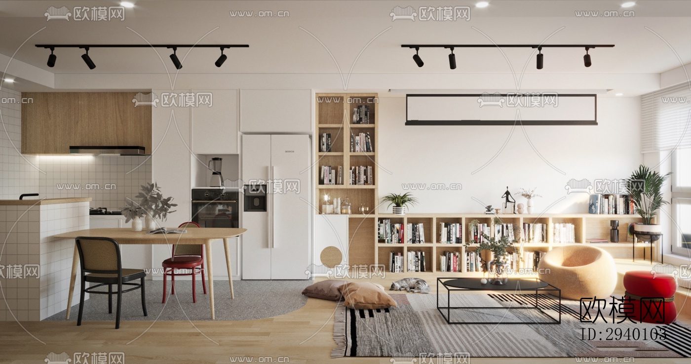 北欧平层效果图下载（渲染图5）