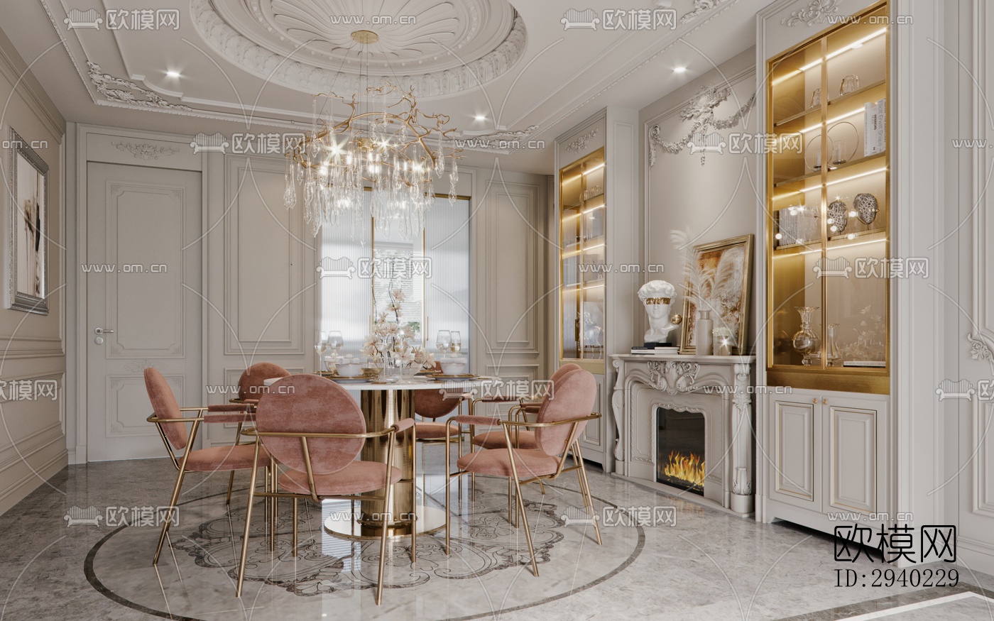 法式平层效果图下载（渲染图2）