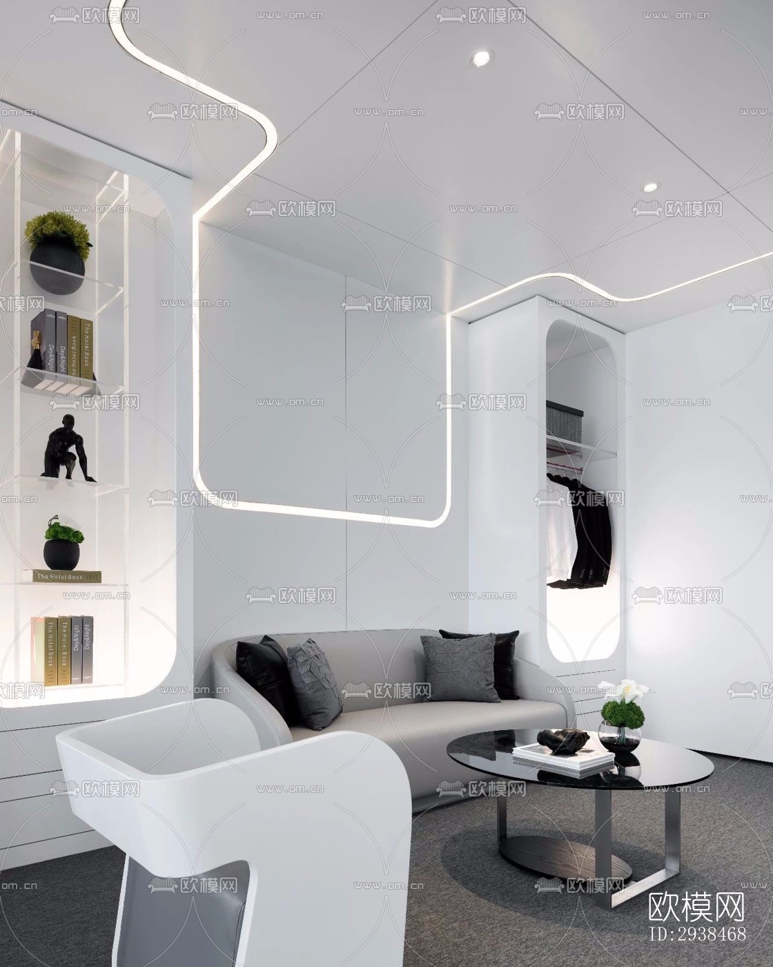 高级灰售楼处效果图下载（渲染图12）