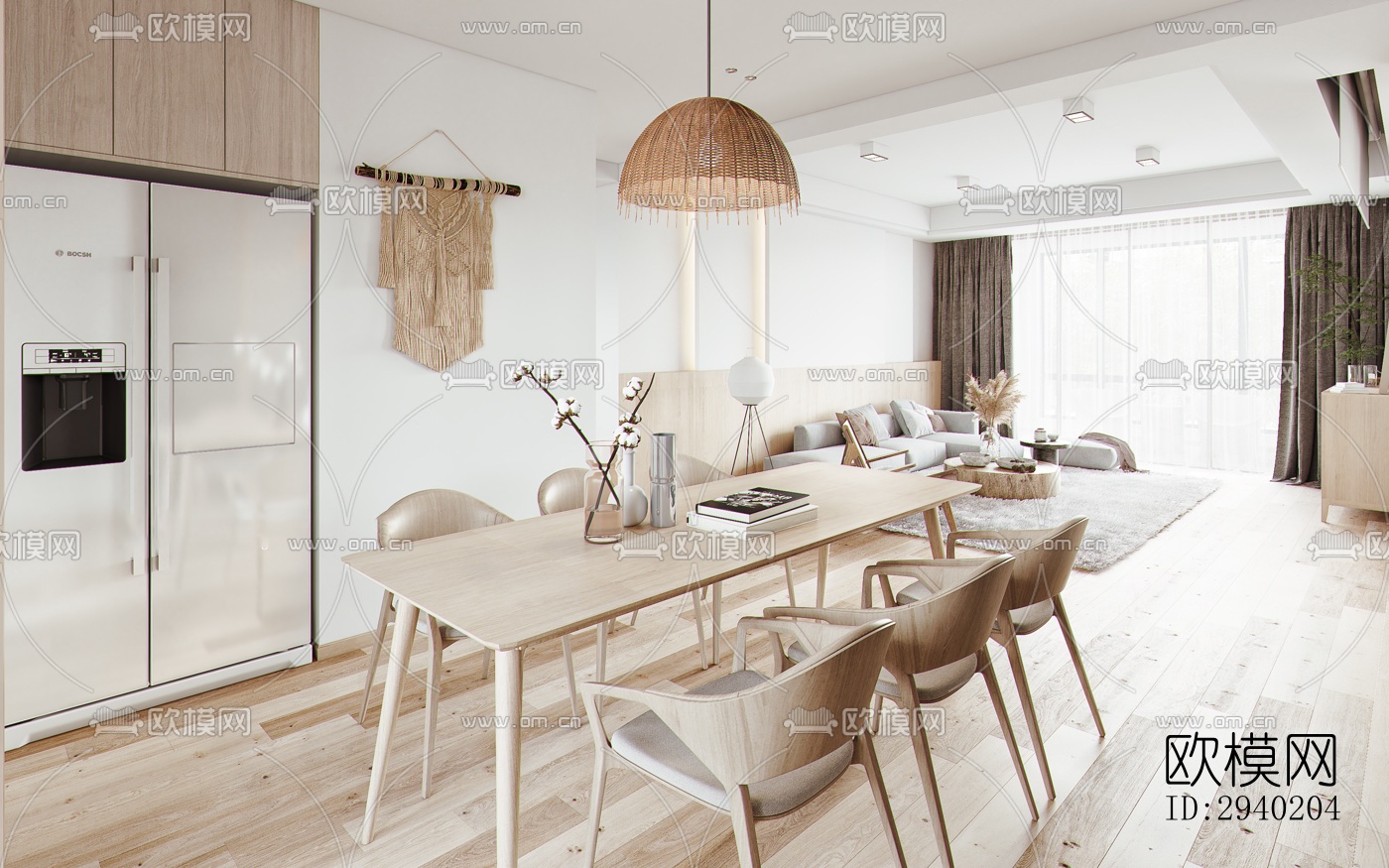 日式平层效果图下载（渲染图3）