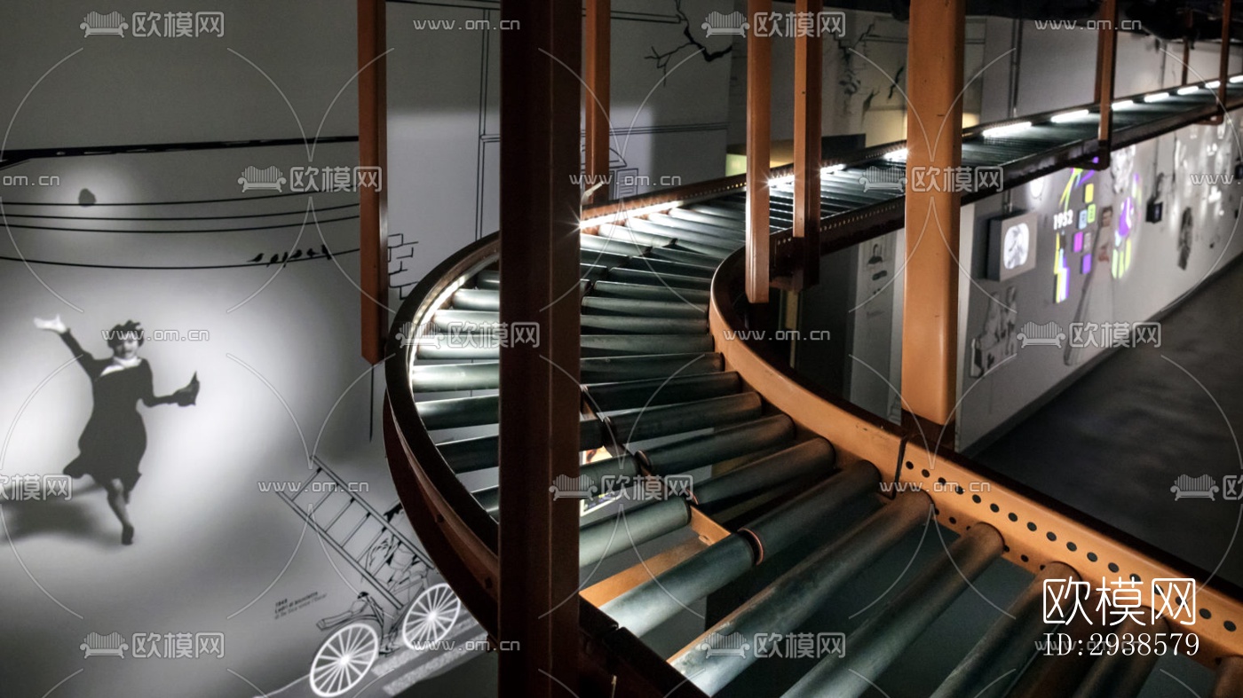 工业风展览展厅效果图下载（渲染图2）