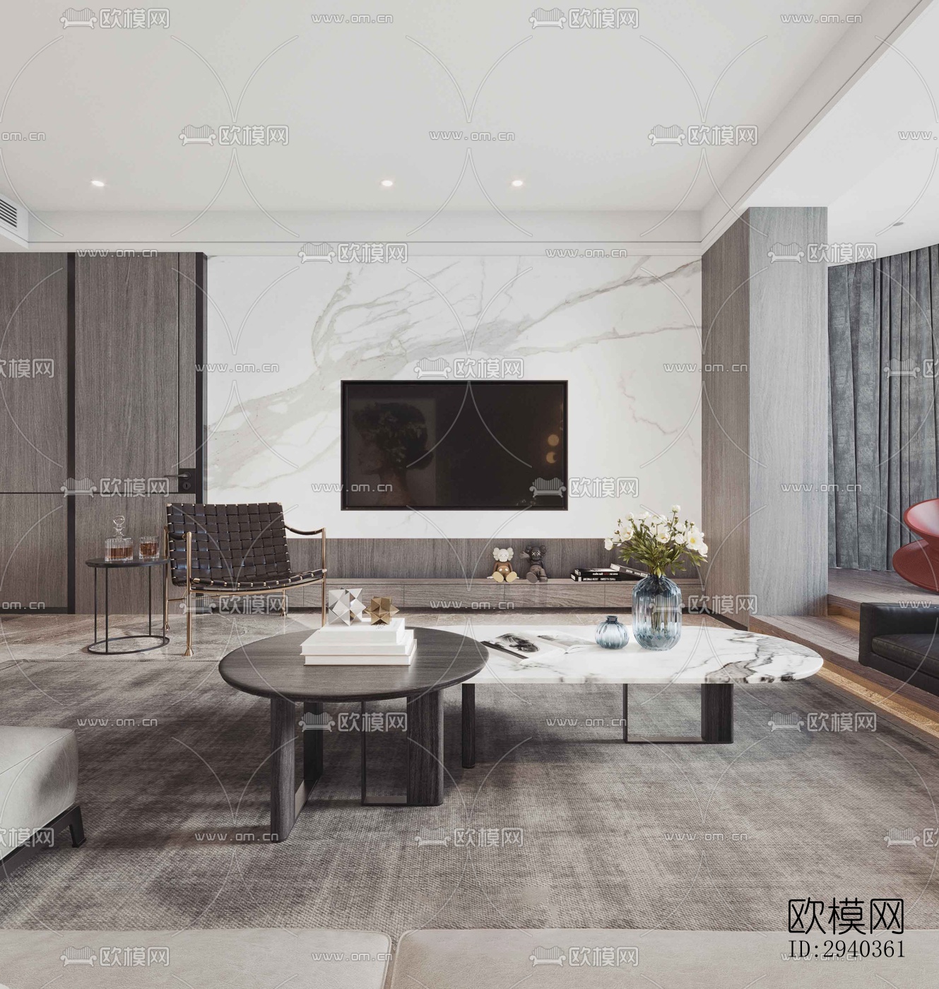 现代平层效果图下载（渲染图6）