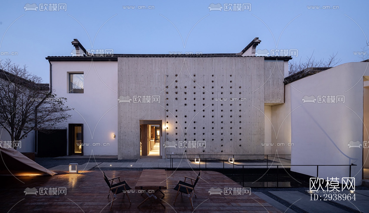 中式酒店民宿效果图下载（渲染图14）