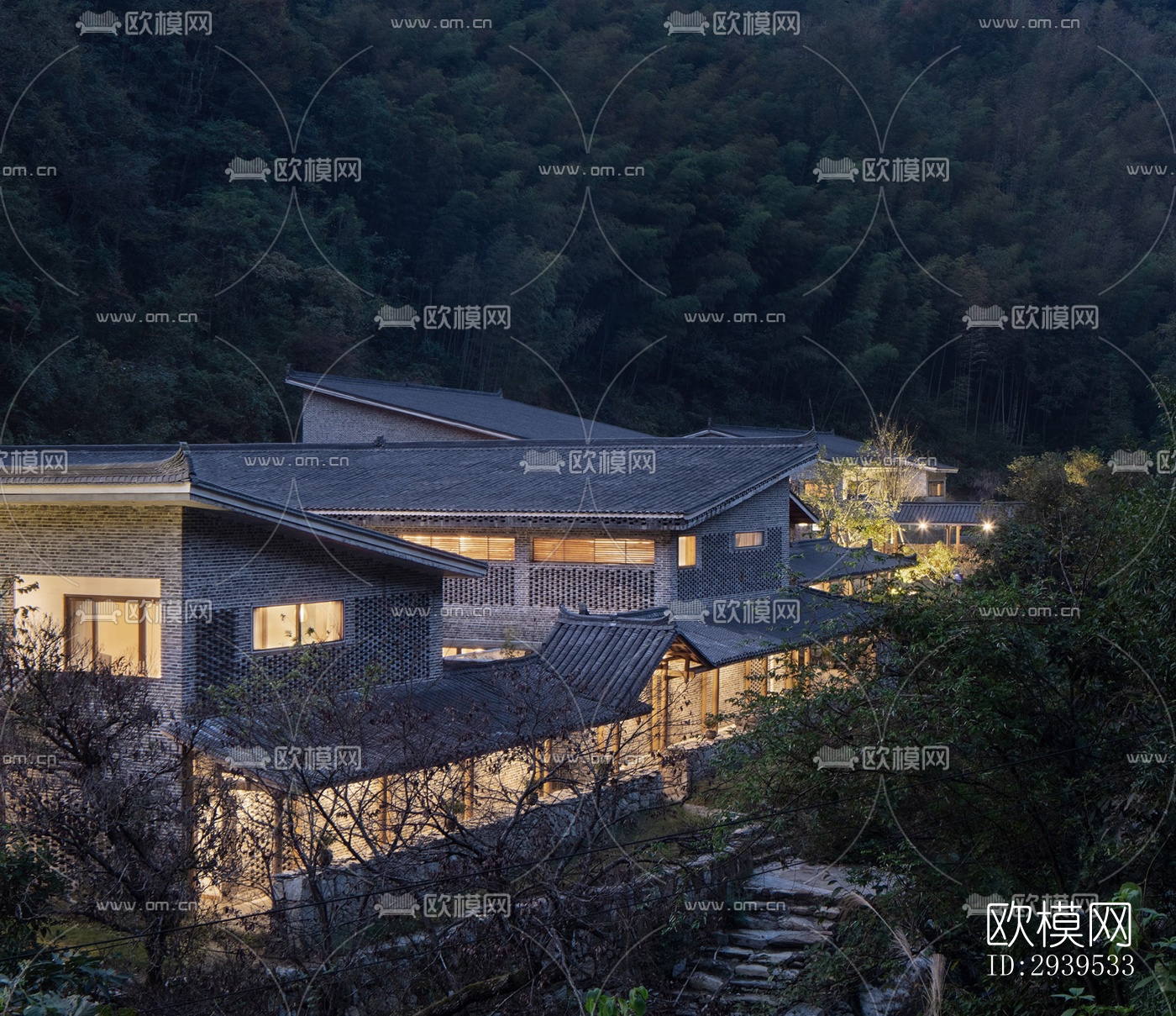 现代酒店民宿效果图下载（渲染图11）