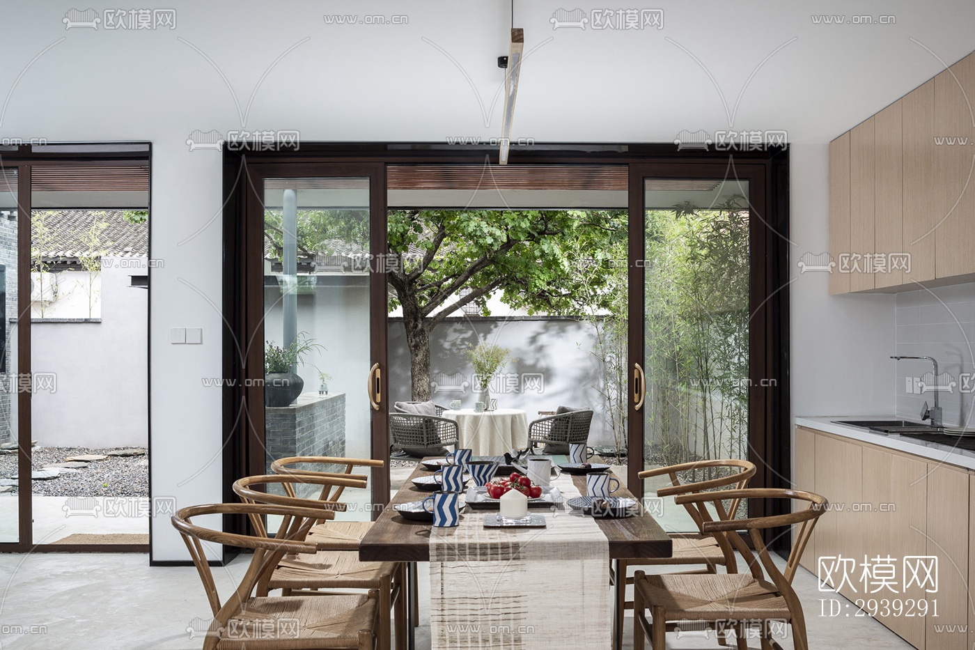 新中式酒店民宿效果图下载（渲染图4）