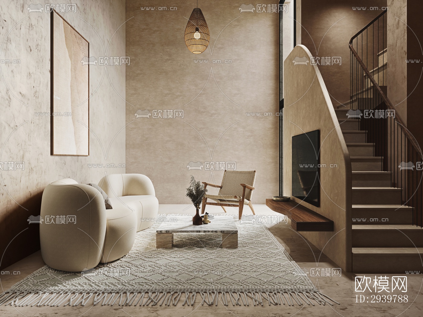 侘寂公寓效果图下载（渲染图1）