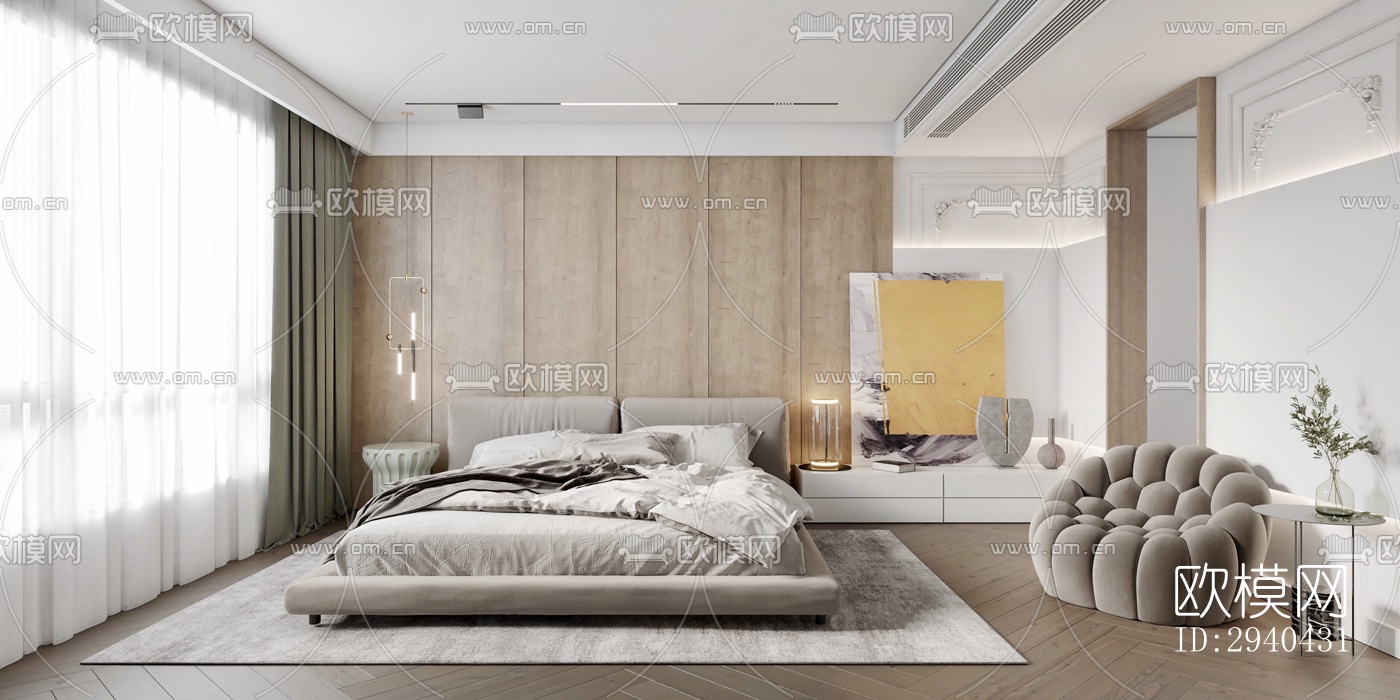 现代平层效果图下载（渲染图9）