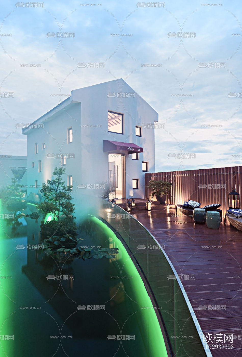 新中式酒店民宿效果图下载（渲染图6）