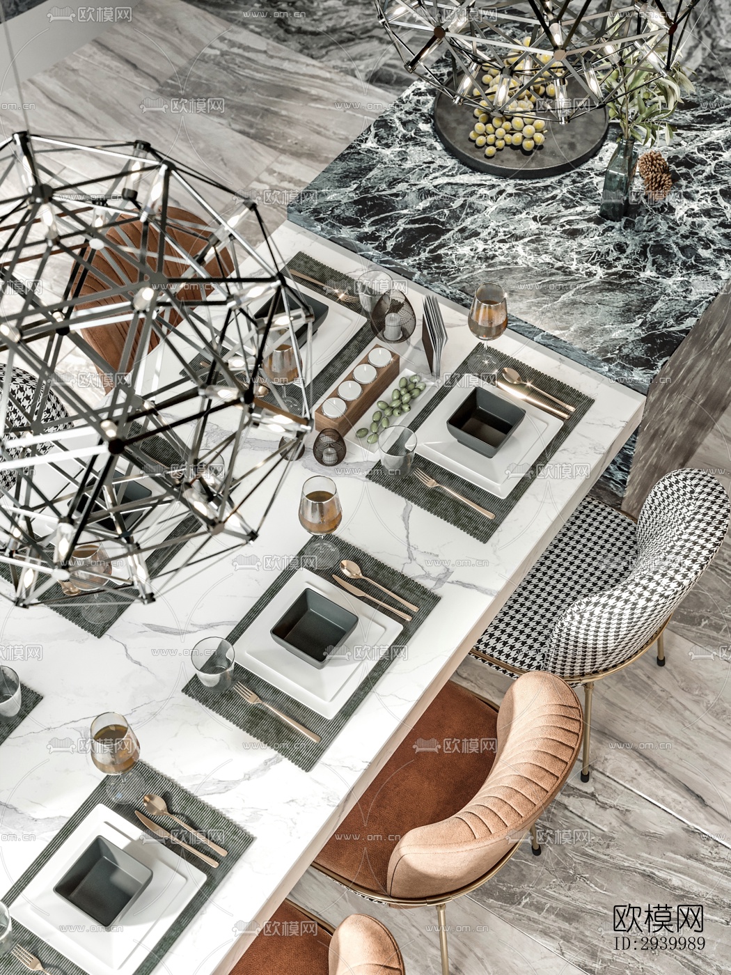 美式复式效果图下载（渲染图3）