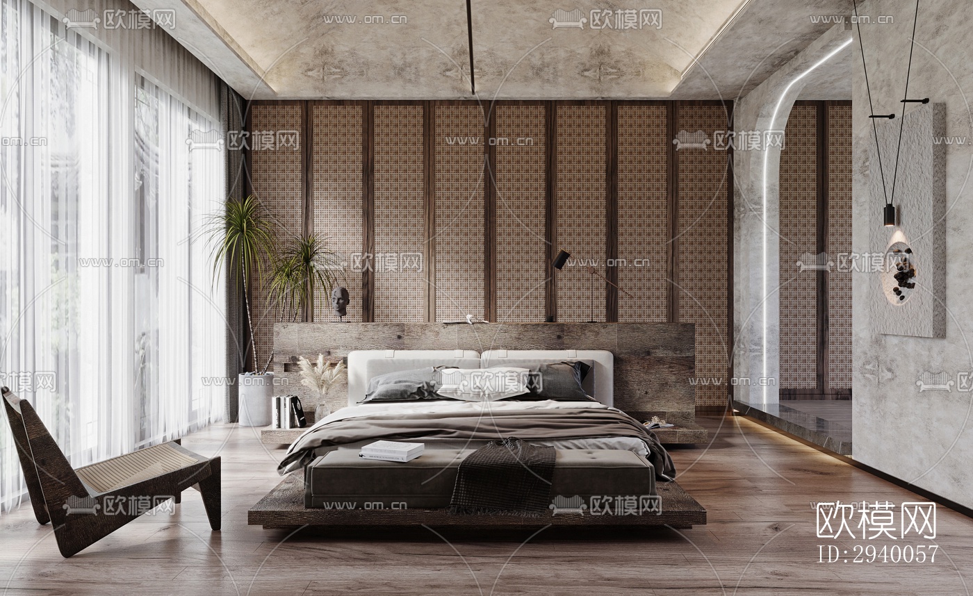 侘寂平层效果图下载（渲染图4）