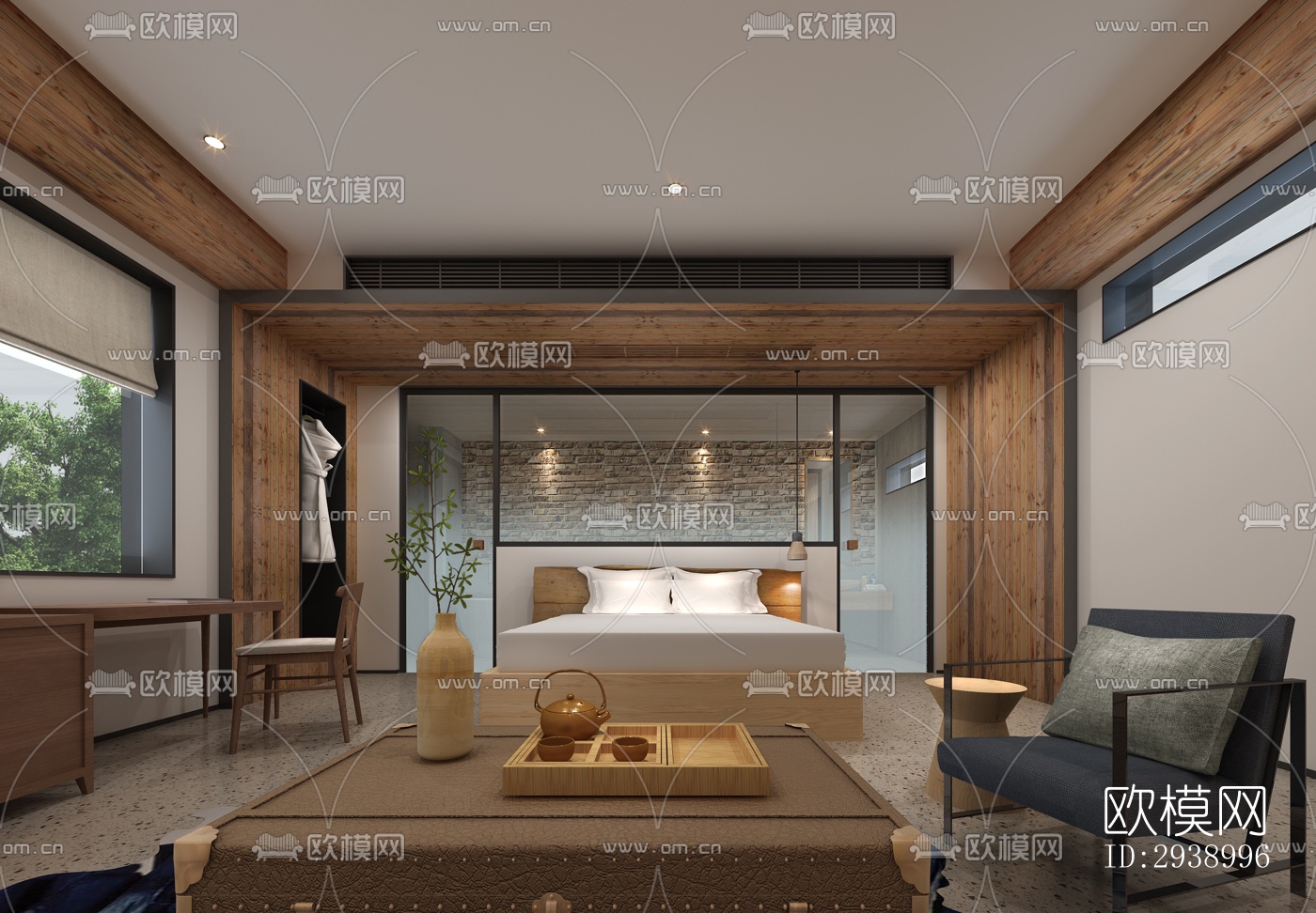 中式酒店民宿效果图下载（渲染图18）