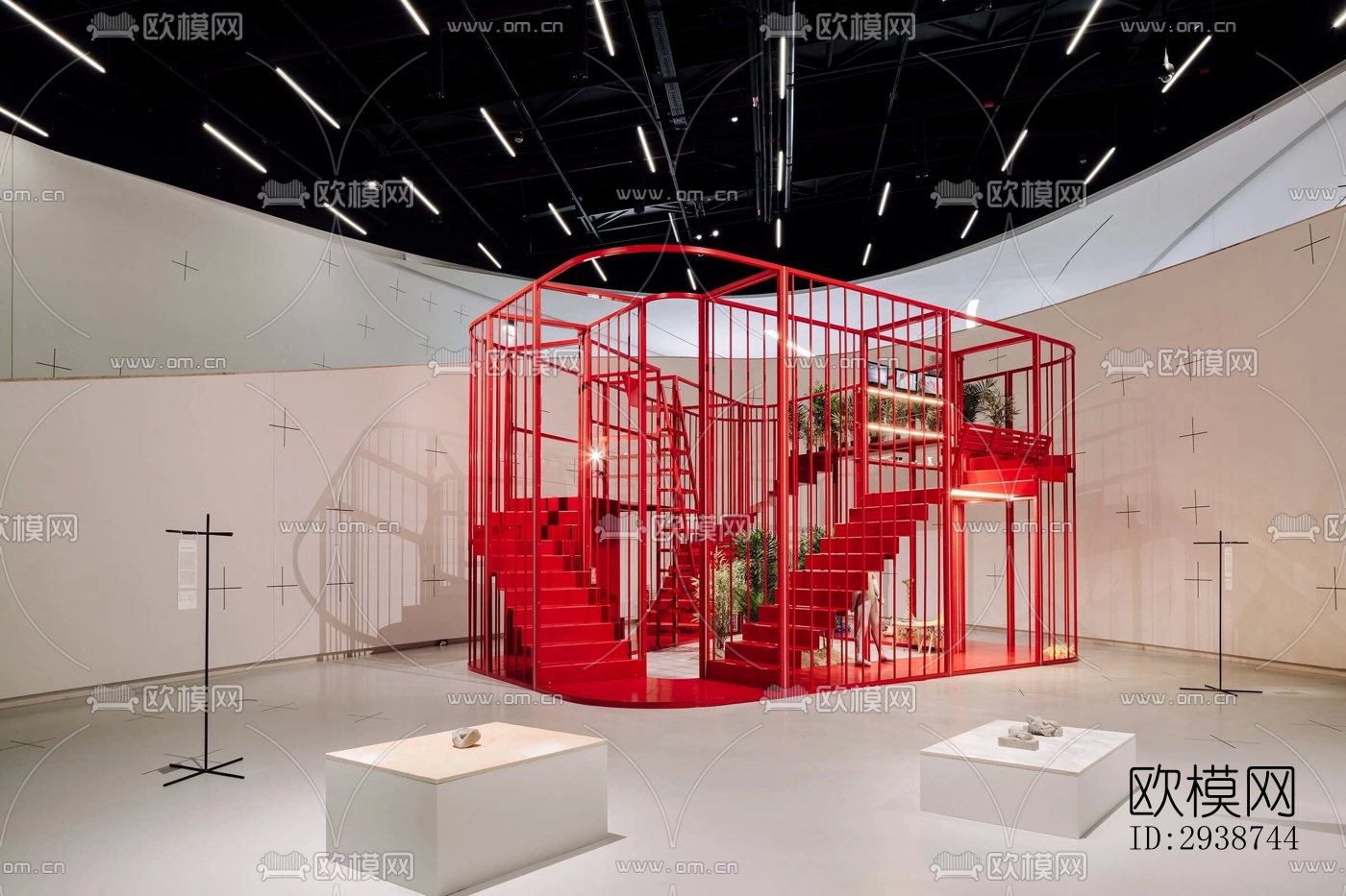 现代展览展厅效果图下载（渲染图14）