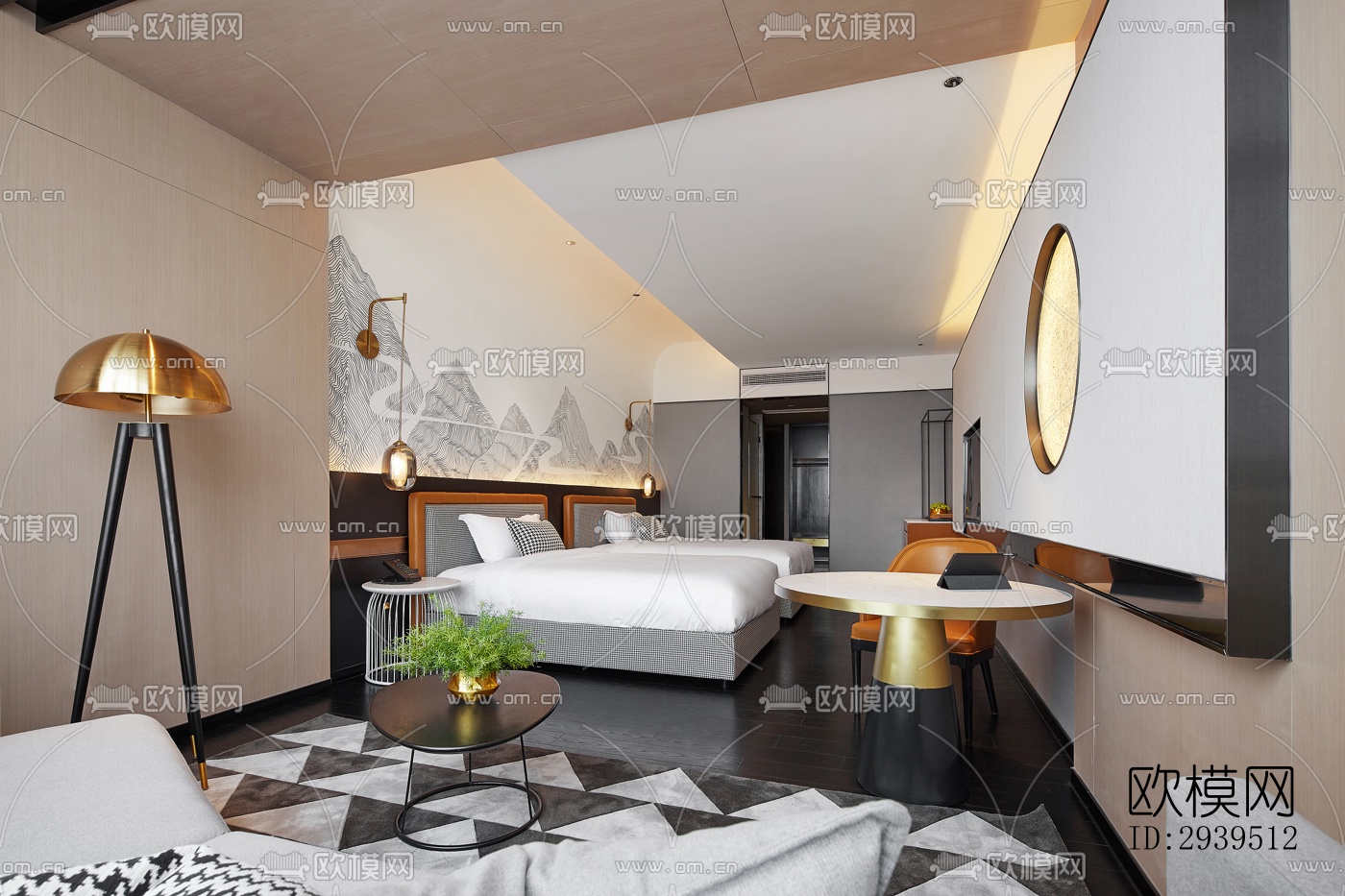 现代酒店民宿效果图下载（渲染图9）