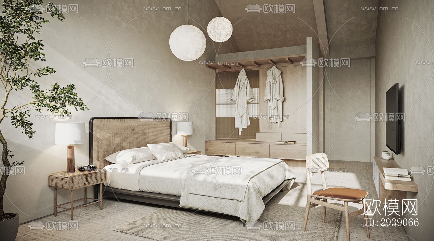 侘寂酒店民宿效果图下载（渲染图2）