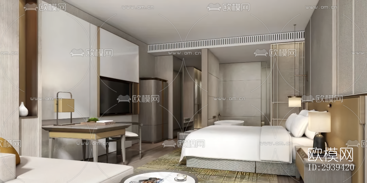 新中式酒店民宿效果图下载（渲染图18）