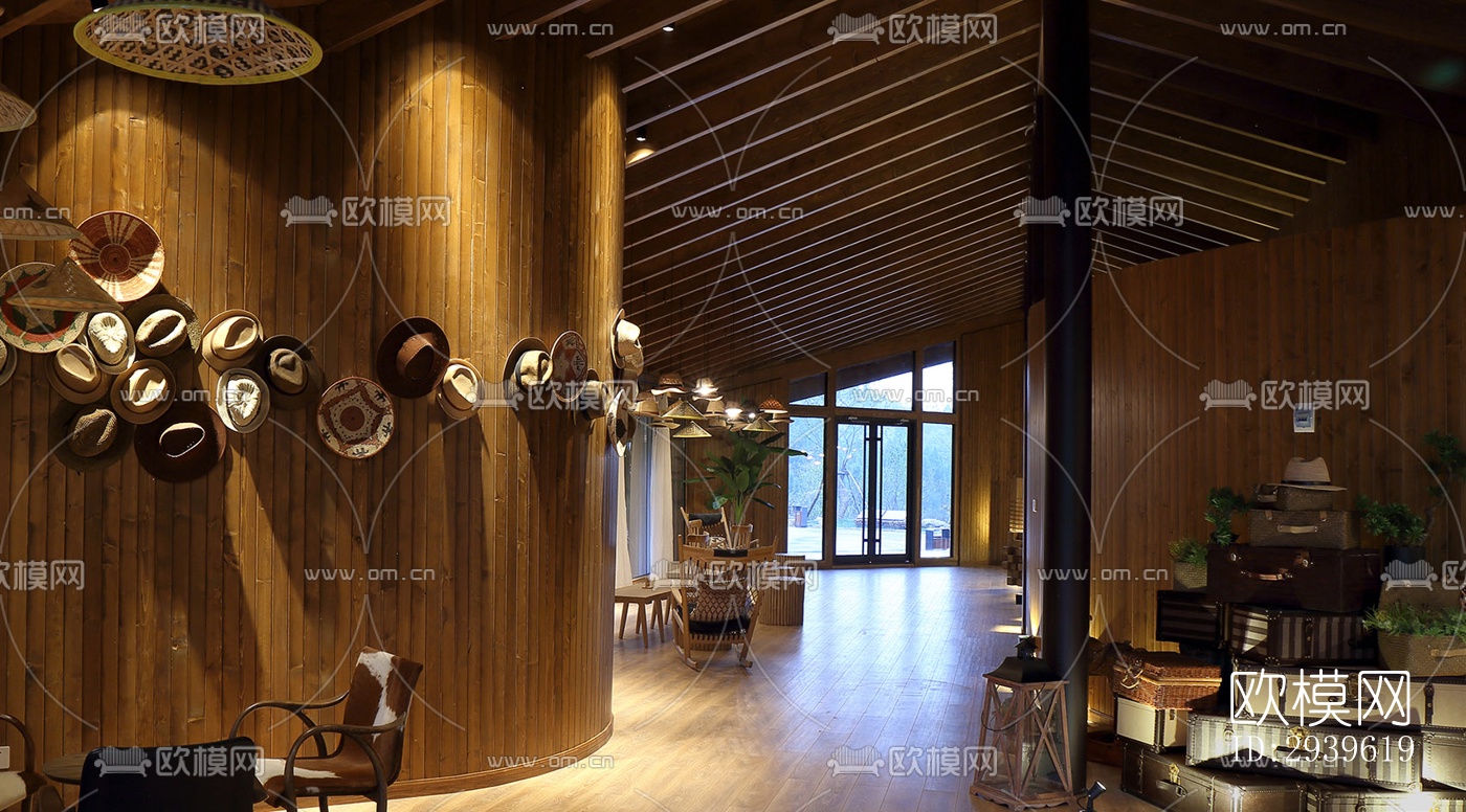 美式酒店民宿效果图下载（渲染图15）