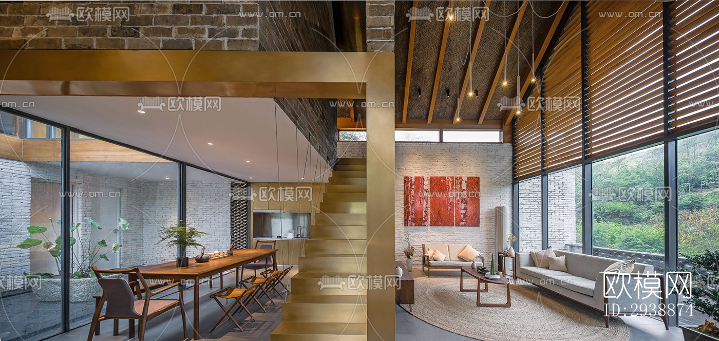 中式酒店民宿效果图下载（渲染图8）