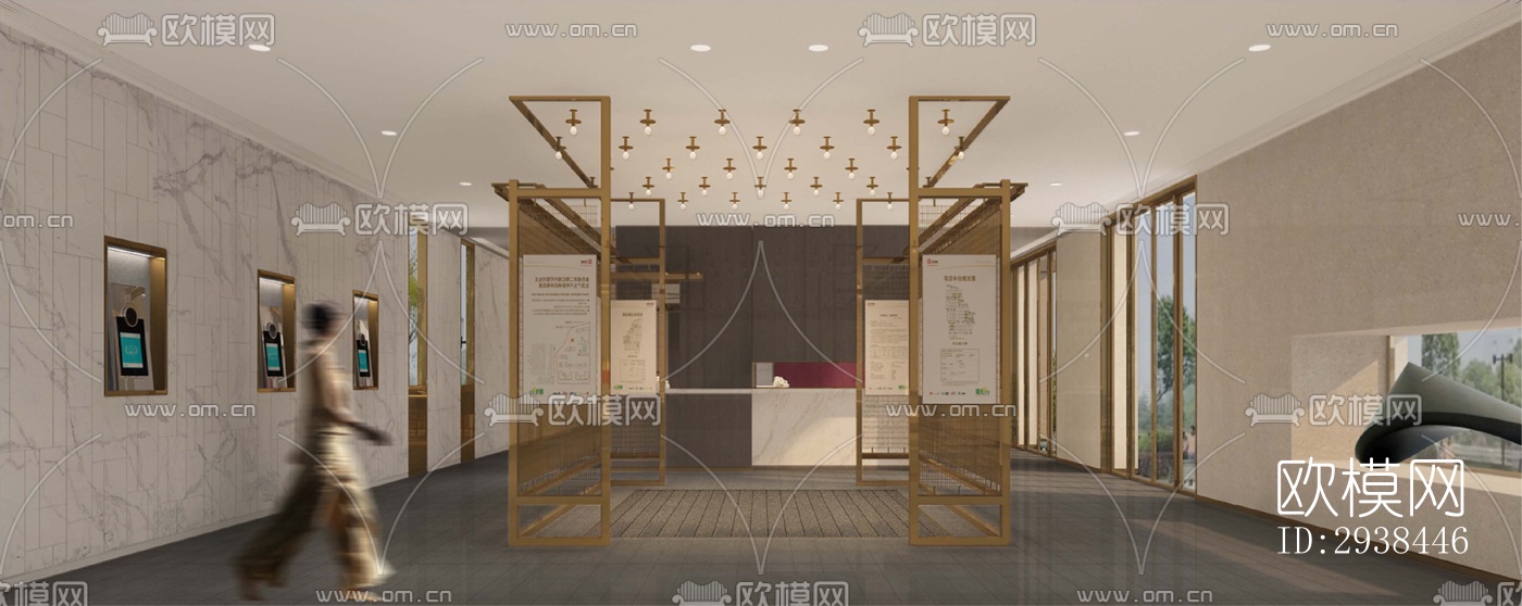 新中式售楼处效果图下载（渲染图11）