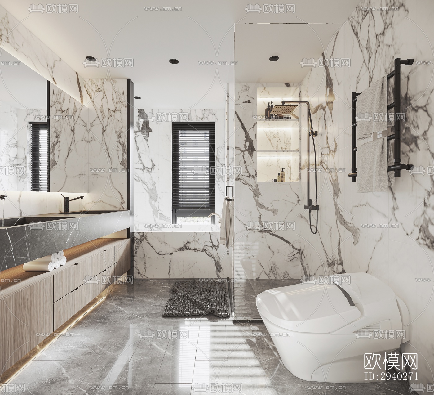 现代平层效果图下载（渲染图1）