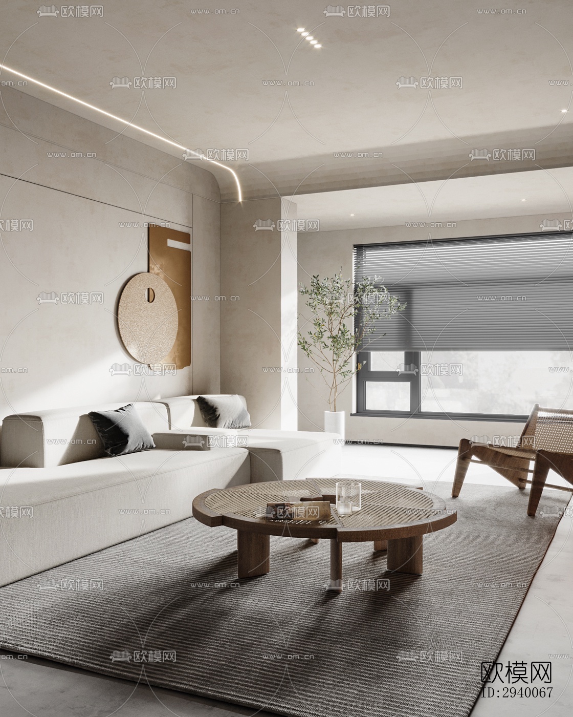 侘寂平层效果图下载（渲染图4）