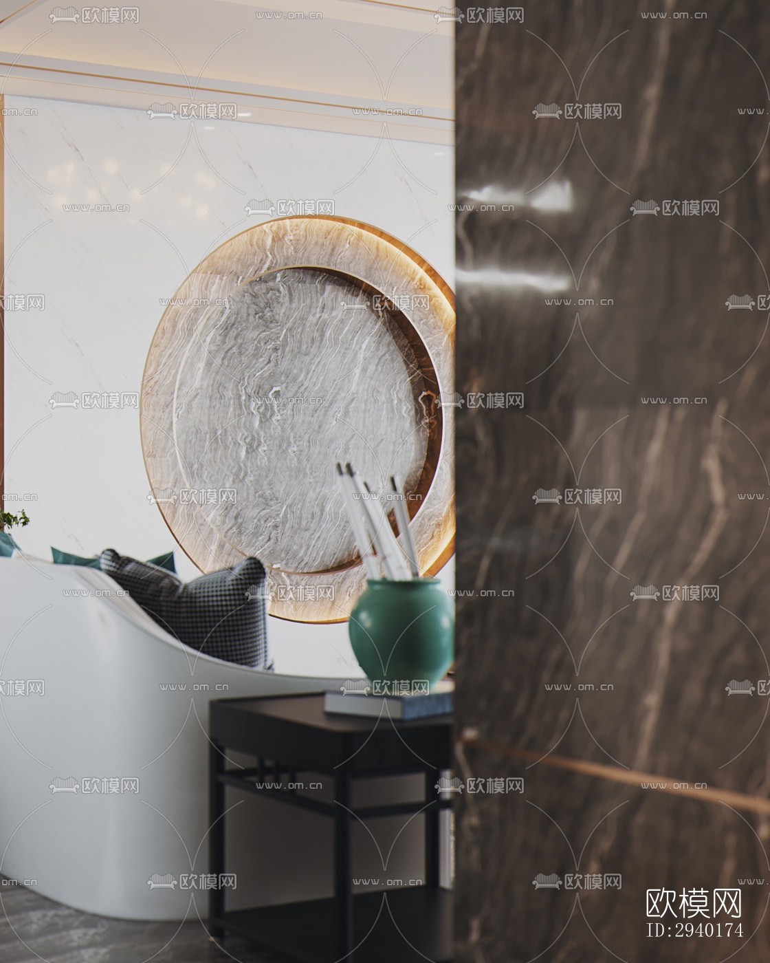 新中式平层效果图下载（渲染图7）