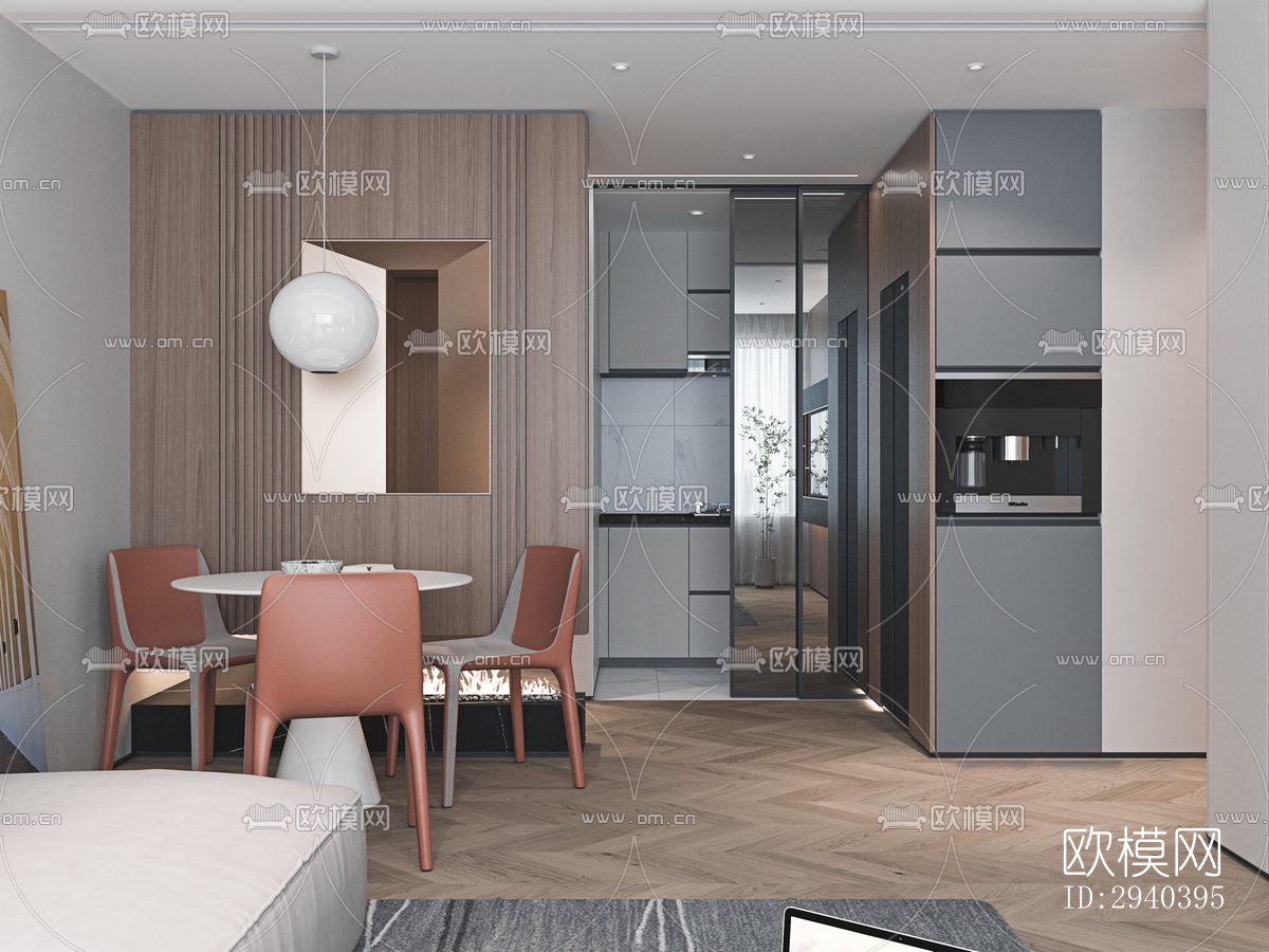 现代平层效果图下载（渲染图4）