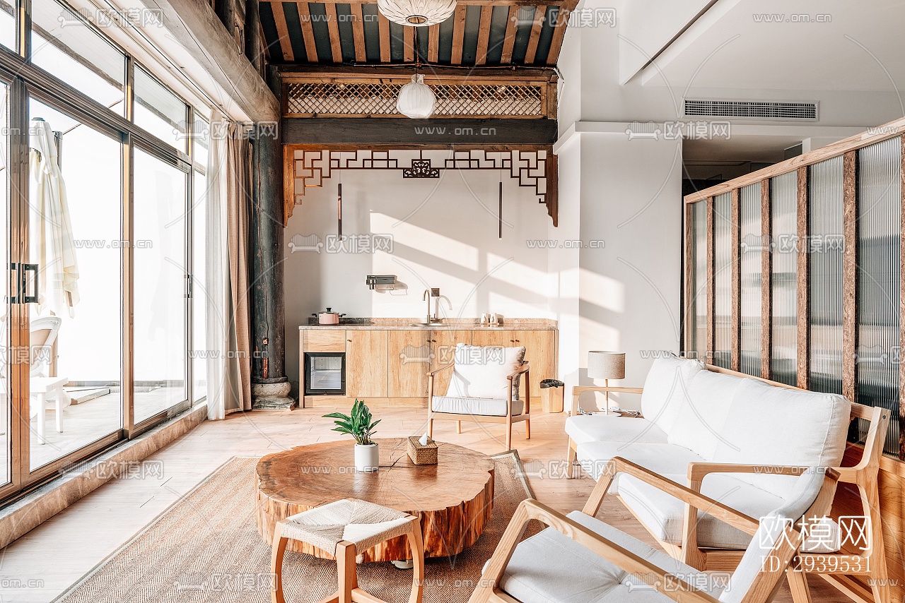 现代酒店民宿效果图下载（渲染图12）