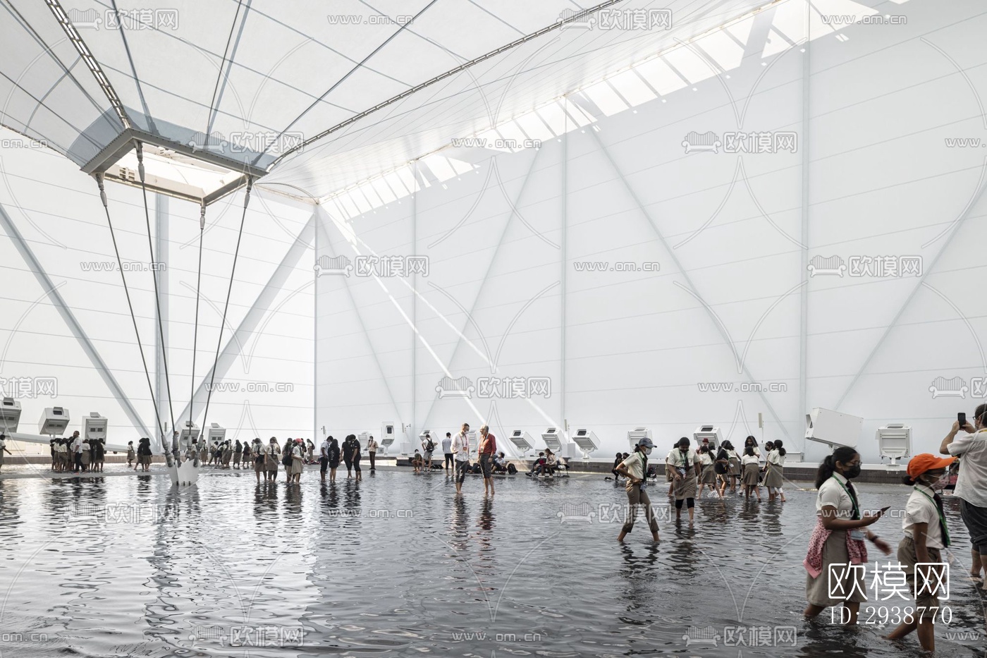 现代展览展厅效果图下载（渲染图2）