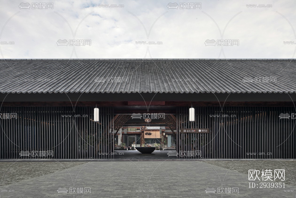 新中式酒店民宿效果图下载（渲染图12）