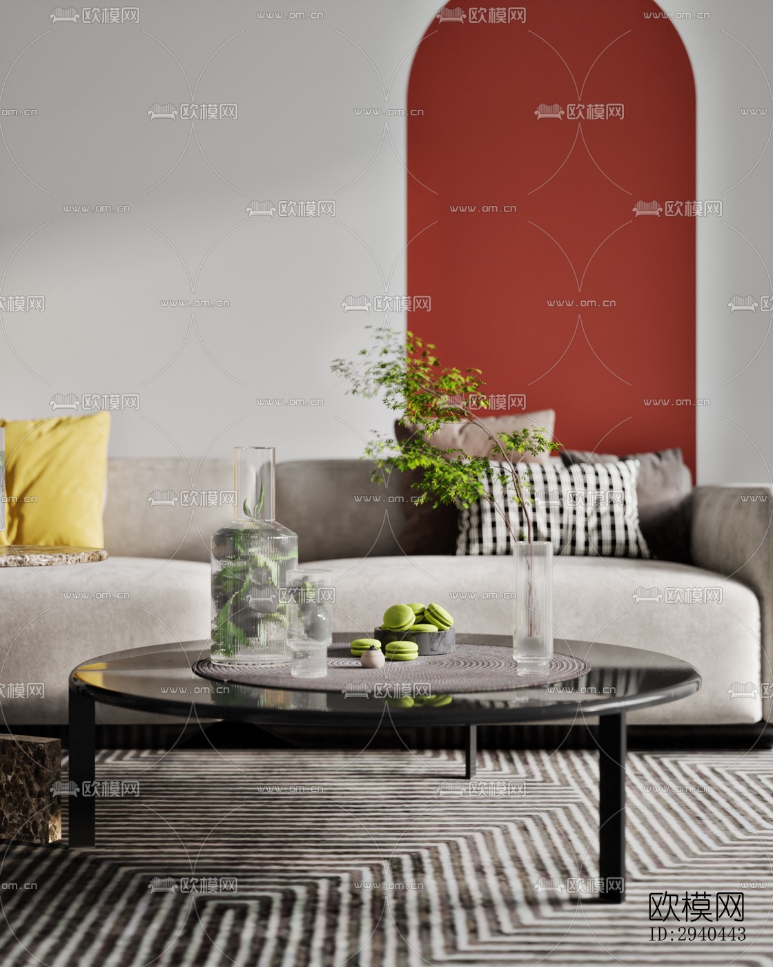 美式平层效果图下载（渲染图15）