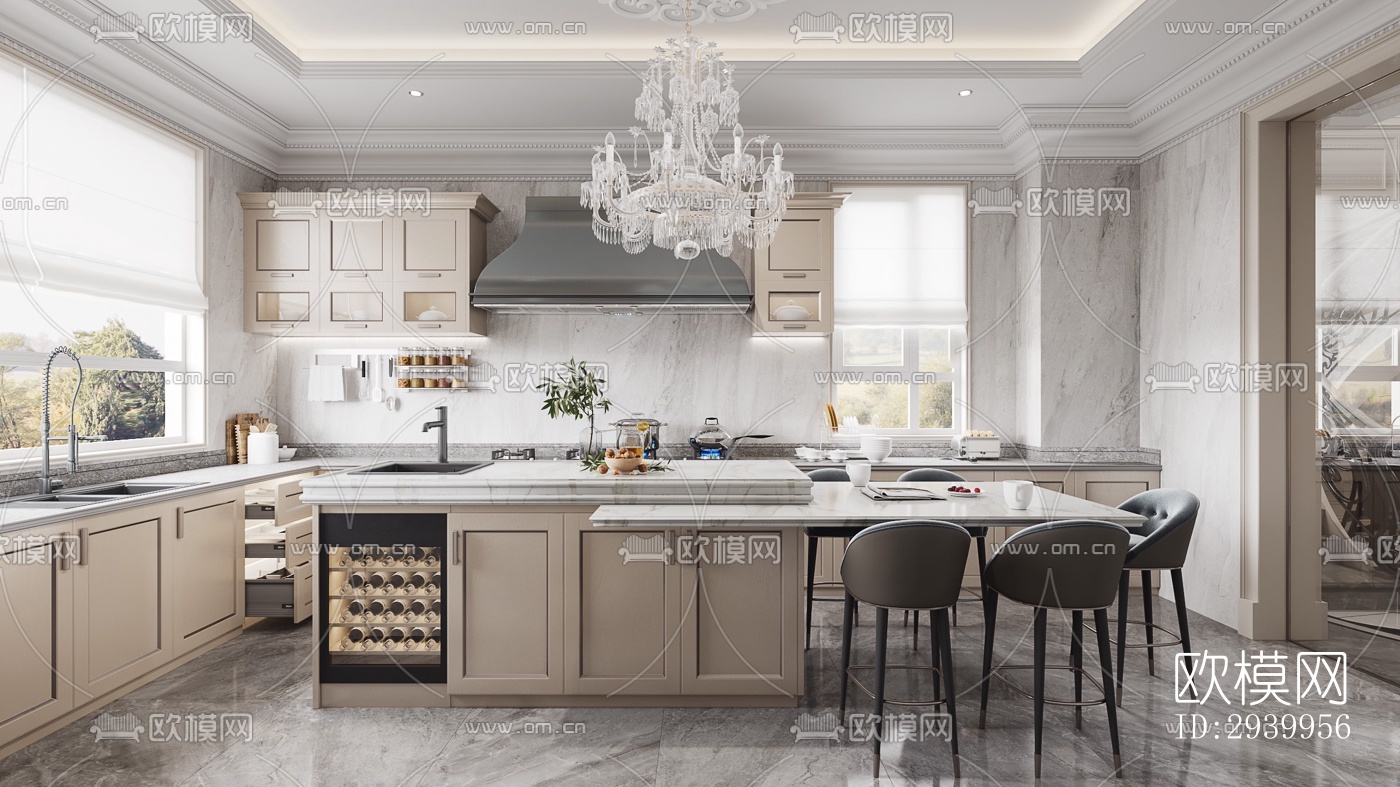 法式复式效果图下载（渲染图10）