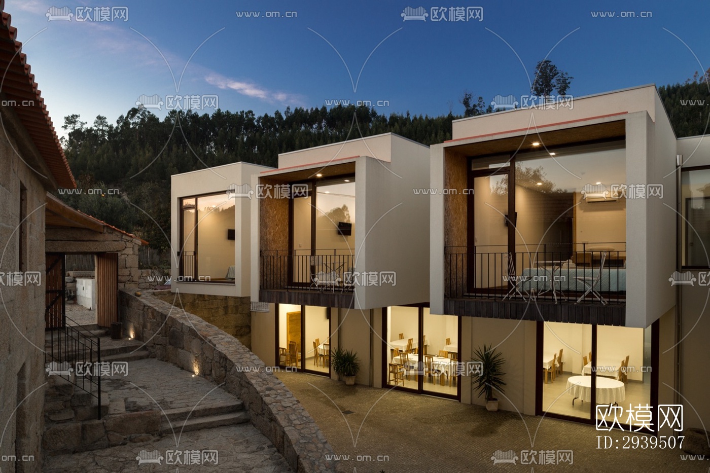 现代酒店民宿效果图下载（渲染图19）