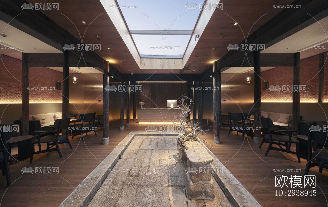 中式酒店民宿效果图下载（渲染图16）