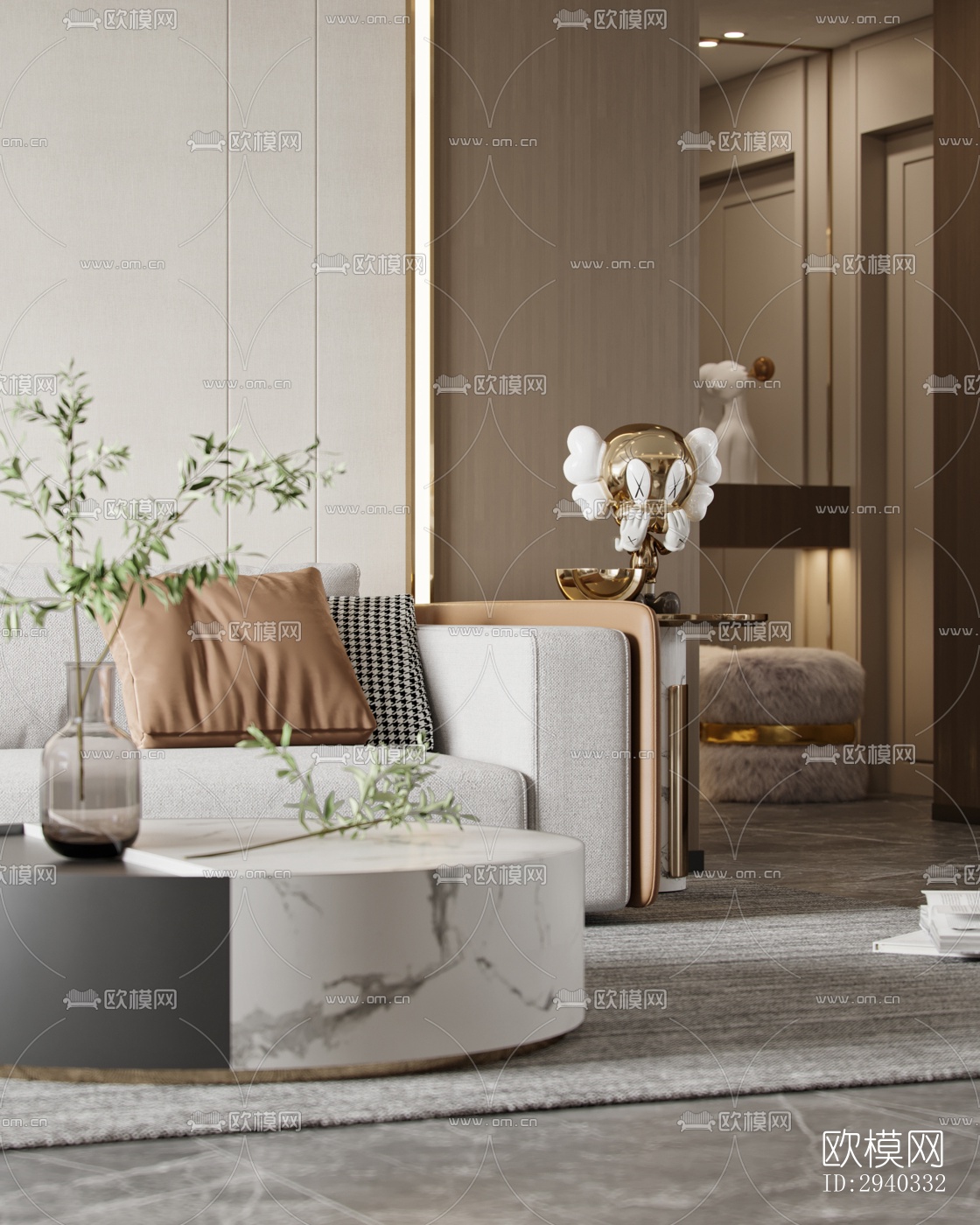 现代平层效果图下载（渲染图8）