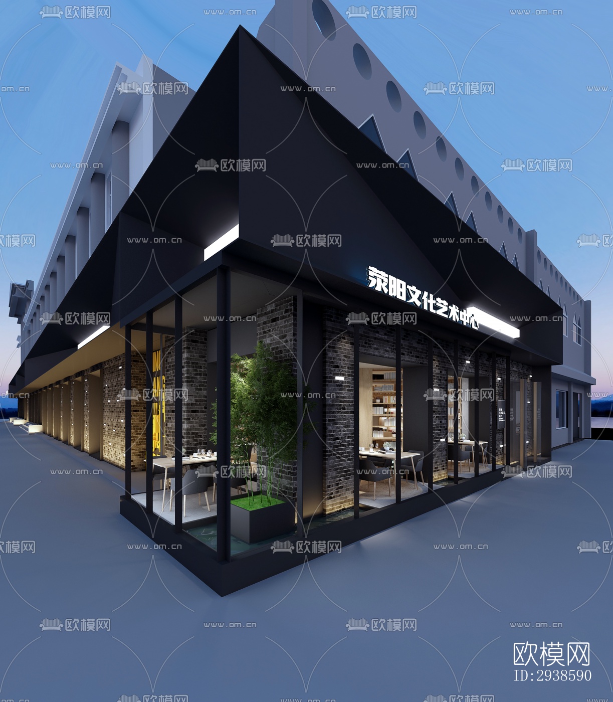 工业风展览展厅效果图下载（渲染图16）