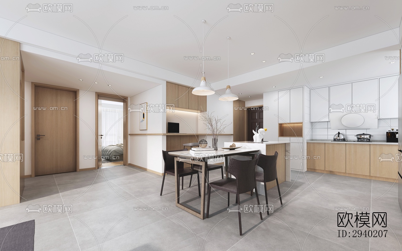 日式平层效果图下载（渲染图7）