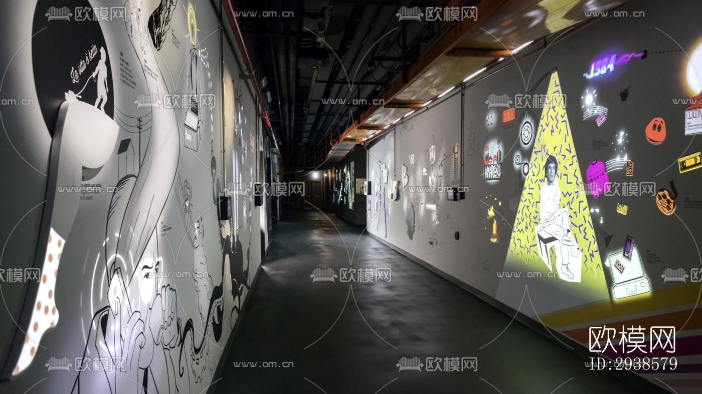 工业风展览展厅效果图下载（渲染图1）