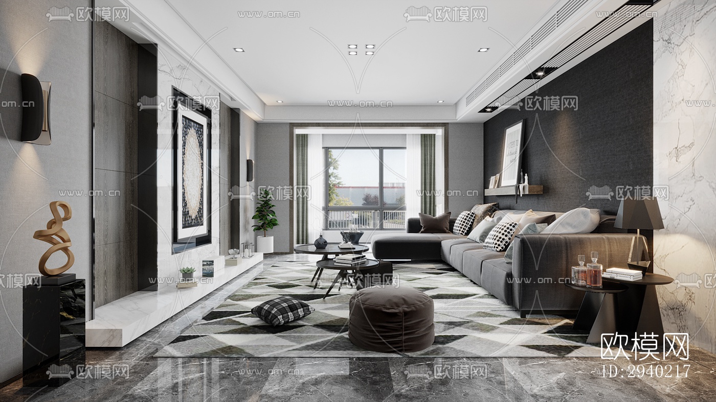 欧式平层效果图下载（渲染图11）