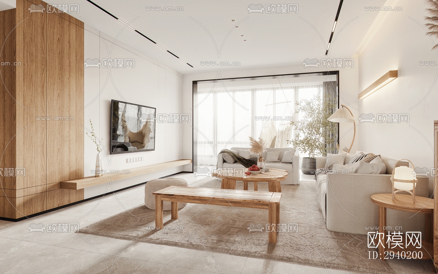 日式平层效果图下载（渲染图1）