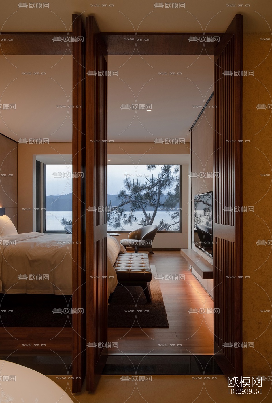 现代酒店民宿效果图下载（渲染图11）