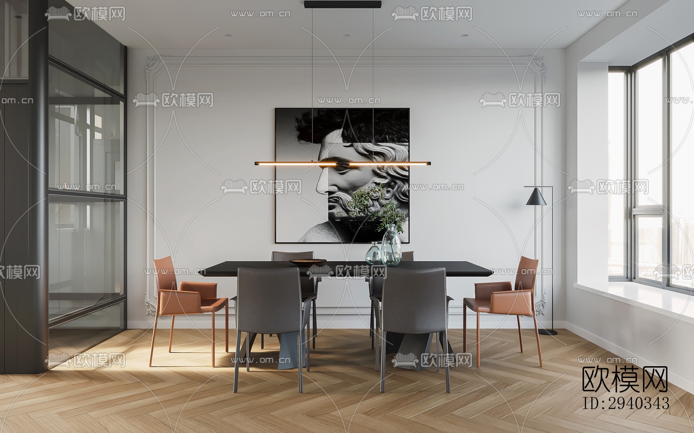 现代平层效果图下载（渲染图3）