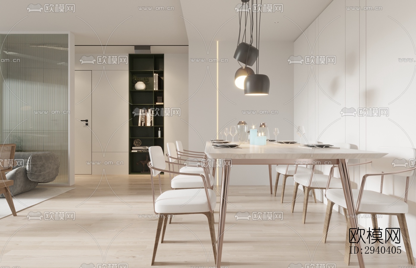 现代平层效果图下载（渲染图2）