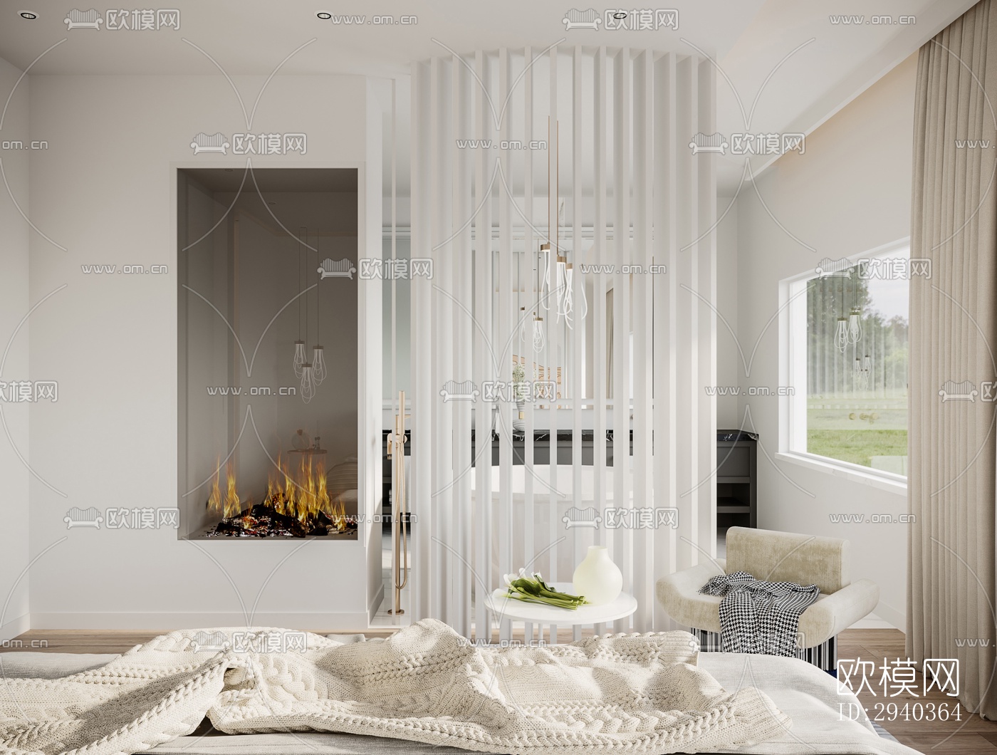 现代平层效果图下载（渲染图2）