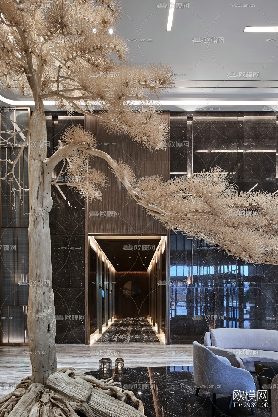 新中式酒店民宿效果图下载（渲染图14）