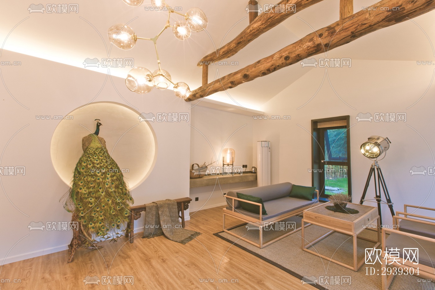 新中式酒店民宿效果图下载（渲染图1）