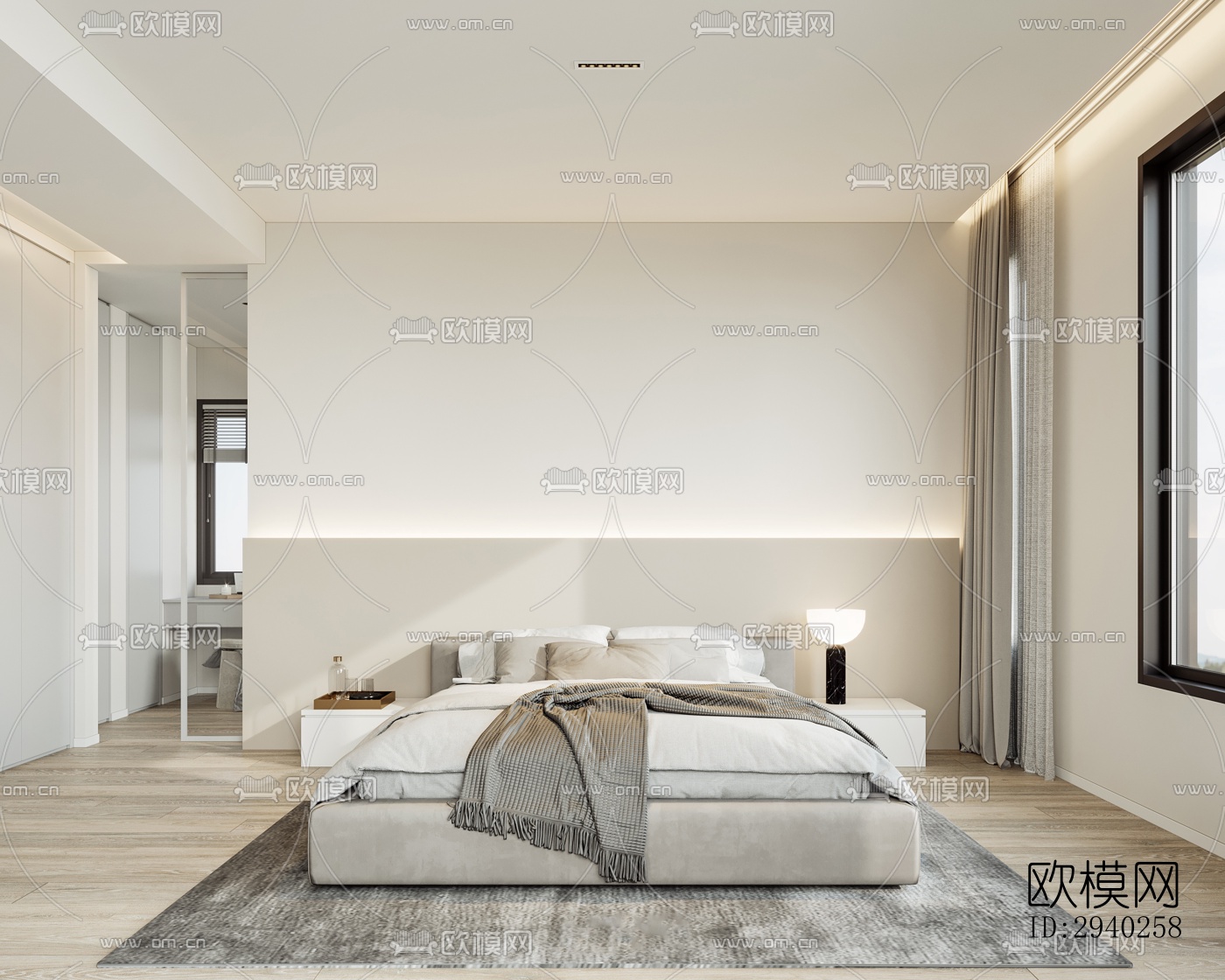 现代平层效果图下载（渲染图8）